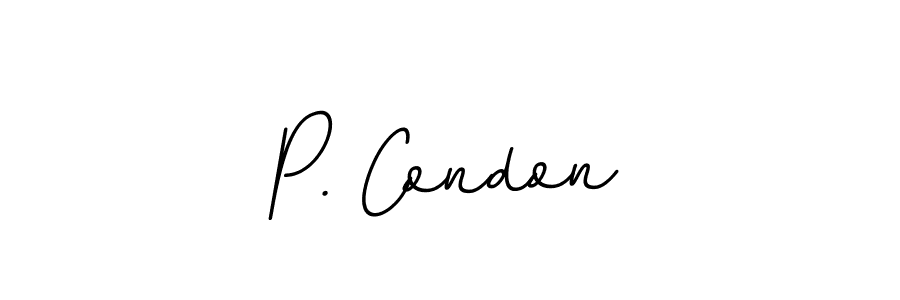 The best way (BallpointsItalic-DORy9) to make a short signature is to pick only two or three words in your name. The name P. Condon include a total of six letters. For converting this name. P. Condon signature style 11 images and pictures png