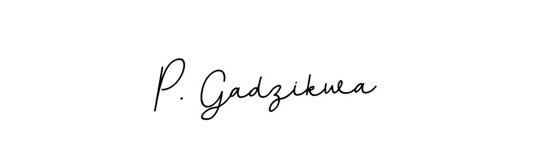 Use a signature maker to create a handwritten signature online. With this signature software, you can design (BallpointsItalic-DORy9) your own signature for name P. Gadzikwa. P. Gadzikwa signature style 11 images and pictures png