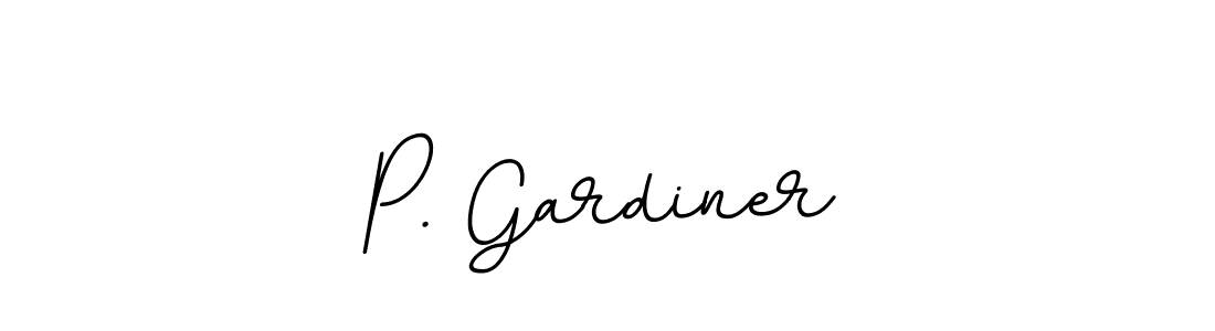 Design your own signature with our free online signature maker. With this signature software, you can create a handwritten (BallpointsItalic-DORy9) signature for name P. Gardiner. P. Gardiner signature style 11 images and pictures png