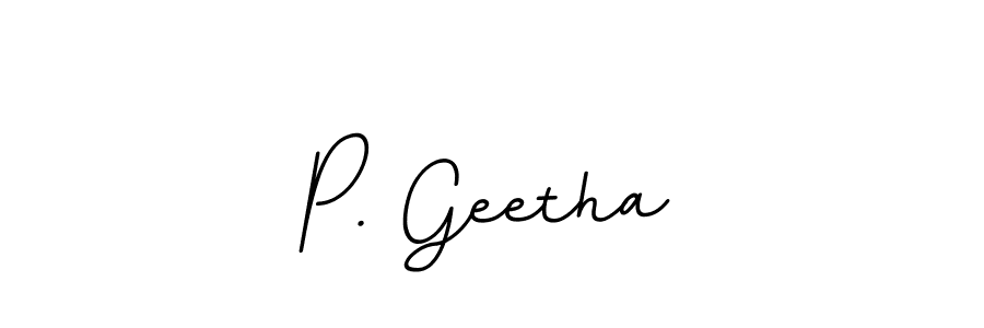The best way (BallpointsItalic-DORy9) to make a short signature is to pick only two or three words in your name. The name P. Geetha include a total of six letters. For converting this name. P. Geetha signature style 11 images and pictures png