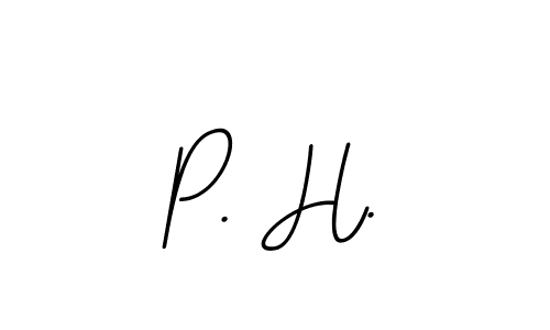 How to make P. H. name signature. Use BallpointsItalic-DORy9 style for creating short signs online. This is the latest handwritten sign. P. H. signature style 11 images and pictures png