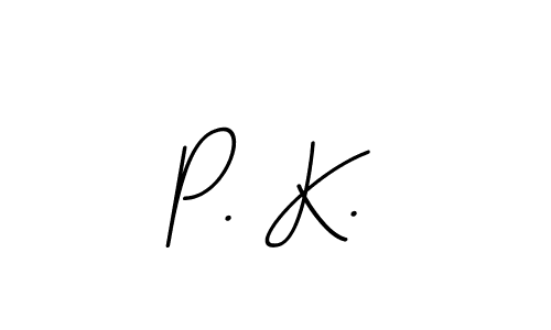 Design your own signature with our free online signature maker. With this signature software, you can create a handwritten (BallpointsItalic-DORy9) signature for name P. K.. P. K. signature style 11 images and pictures png