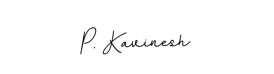 Use a signature maker to create a handwritten signature online. With this signature software, you can design (BallpointsItalic-DORy9) your own signature for name P. Kavinesh. P. Kavinesh signature style 11 images and pictures png