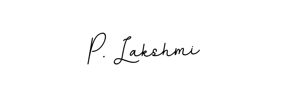 Design your own signature with our free online signature maker. With this signature software, you can create a handwritten (BallpointsItalic-DORy9) signature for name P. Lakshmi. P. Lakshmi signature style 11 images and pictures png