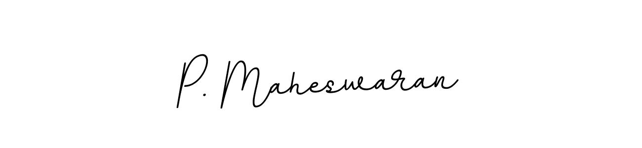 The best way (BallpointsItalic-DORy9) to make a short signature is to pick only two or three words in your name. The name P. Maheswaran include a total of six letters. For converting this name. P. Maheswaran signature style 11 images and pictures png