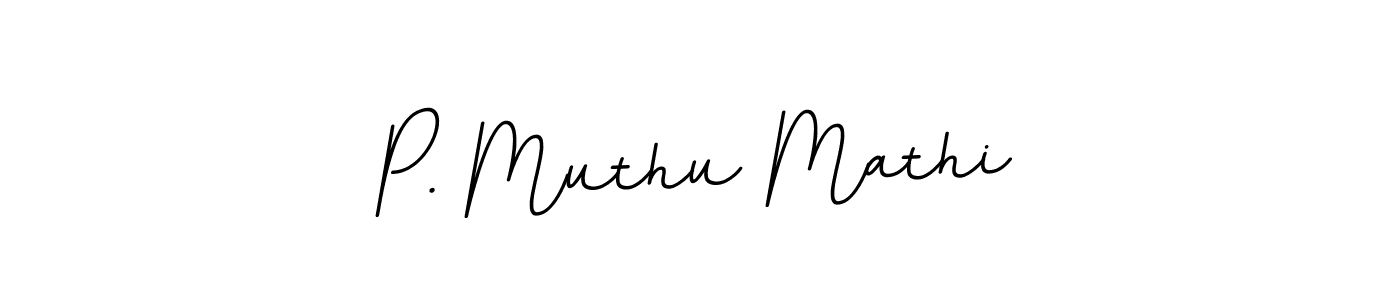 How to make P. Muthu Mathi name signature. Use BallpointsItalic-DORy9 style for creating short signs online. This is the latest handwritten sign. P. Muthu Mathi signature style 11 images and pictures png