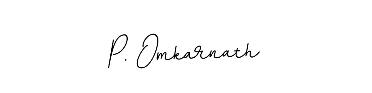 Use a signature maker to create a handwritten signature online. With this signature software, you can design (BallpointsItalic-DORy9) your own signature for name P. Omkarnath. P. Omkarnath signature style 11 images and pictures png