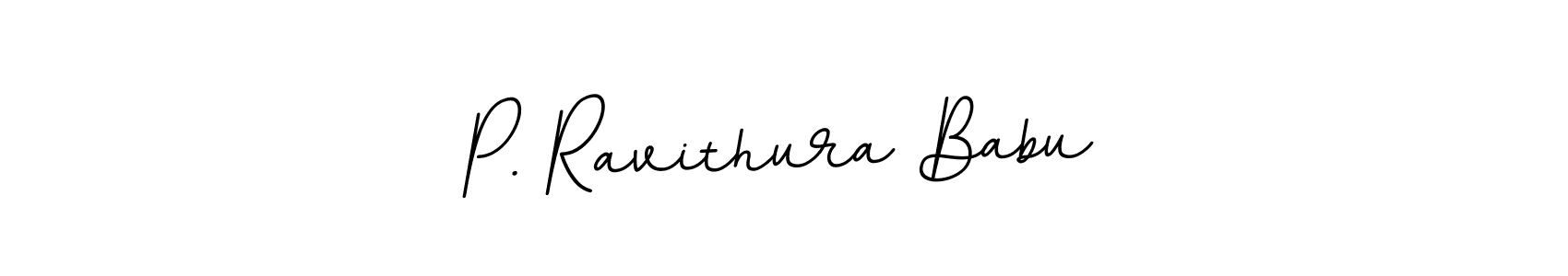 The best way (BallpointsItalic-DORy9) to make a short signature is to pick only two or three words in your name. The name P. Ravithura Babu include a total of six letters. For converting this name. P. Ravithura Babu signature style 11 images and pictures png