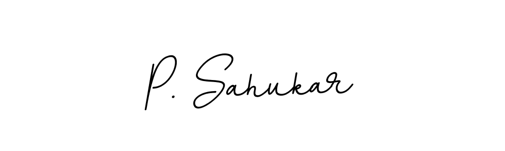The best way (BallpointsItalic-DORy9) to make a short signature is to pick only two or three words in your name. The name P. Sahukar include a total of six letters. For converting this name. P. Sahukar signature style 11 images and pictures png