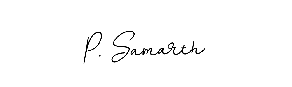 Design your own signature with our free online signature maker. With this signature software, you can create a handwritten (BallpointsItalic-DORy9) signature for name P. Samarth. P. Samarth signature style 11 images and pictures png