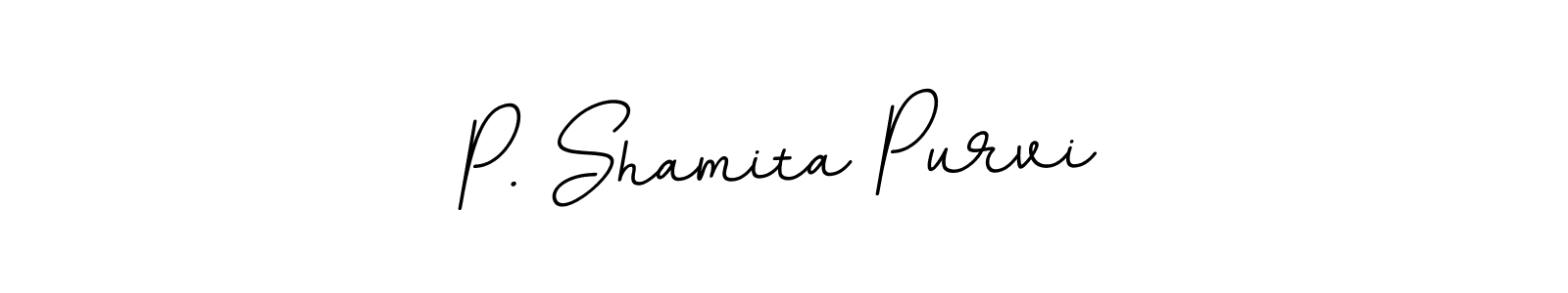 How to make P. Shamita Purvi name signature. Use BallpointsItalic-DORy9 style for creating short signs online. This is the latest handwritten sign. P. Shamita Purvi signature style 11 images and pictures png