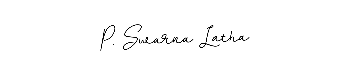 The best way (BallpointsItalic-DORy9) to make a short signature is to pick only two or three words in your name. The name P. Swarna Latha include a total of six letters. For converting this name. P. Swarna Latha signature style 11 images and pictures png