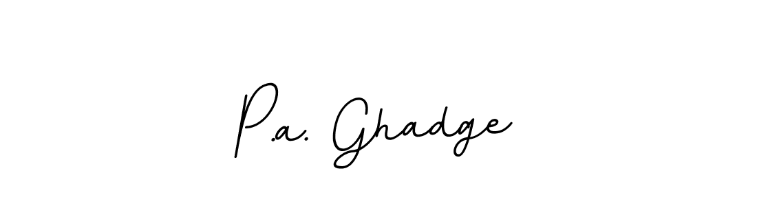 Design your own signature with our free online signature maker. With this signature software, you can create a handwritten (BallpointsItalic-DORy9) signature for name P.a. Ghadge. P.a. Ghadge signature style 11 images and pictures png