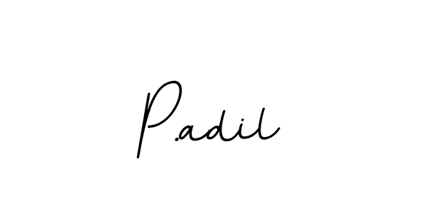 How to make P.adil name signature. Use BallpointsItalic-DORy9 style for creating short signs online. This is the latest handwritten sign. P.adil signature style 11 images and pictures png