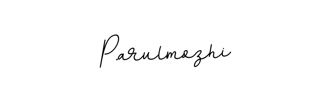 How to make P.arulmozhi name signature. Use BallpointsItalic-DORy9 style for creating short signs online. This is the latest handwritten sign. P.arulmozhi signature style 11 images and pictures png