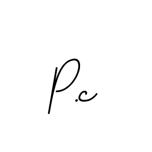 Design your own signature with our free online signature maker. With this signature software, you can create a handwritten (BallpointsItalic-DORy9) signature for name P.c. P.c signature style 11 images and pictures png