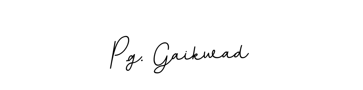 How to make P.g. Gaikwad name signature. Use BallpointsItalic-DORy9 style for creating short signs online. This is the latest handwritten sign. P.g. Gaikwad signature style 11 images and pictures png