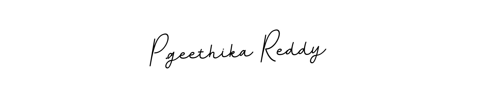 How to make P.geethika Reddy name signature. Use BallpointsItalic-DORy9 style for creating short signs online. This is the latest handwritten sign. P.geethika Reddy signature style 11 images and pictures png