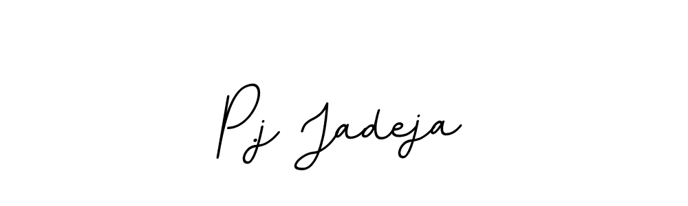 Design your own signature with our free online signature maker. With this signature software, you can create a handwritten (BallpointsItalic-DORy9) signature for name P.j Jadeja. P.j Jadeja signature style 11 images and pictures png