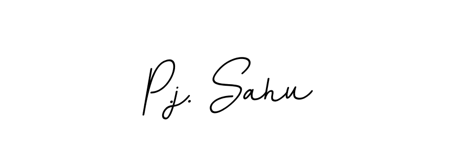 Design your own signature with our free online signature maker. With this signature software, you can create a handwritten (BallpointsItalic-DORy9) signature for name P.j. Sahu. P.j. Sahu signature style 11 images and pictures png