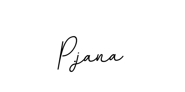 Design your own signature with our free online signature maker. With this signature software, you can create a handwritten (BallpointsItalic-DORy9) signature for name P.jana. P.jana signature style 11 images and pictures png
