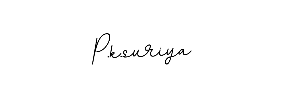 How to make P.k.suriya name signature. Use BallpointsItalic-DORy9 style for creating short signs online. This is the latest handwritten sign. P.k.suriya signature style 11 images and pictures png