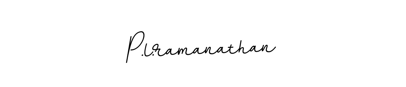 Use a signature maker to create a handwritten signature online. With this signature software, you can design (BallpointsItalic-DORy9) your own signature for name P.l.ramanathan. P.l.ramanathan signature style 11 images and pictures png