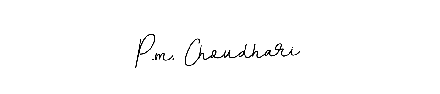 How to make P.m. Choudhari name signature. Use BallpointsItalic-DORy9 style for creating short signs online. This is the latest handwritten sign. P.m. Choudhari signature style 11 images and pictures png