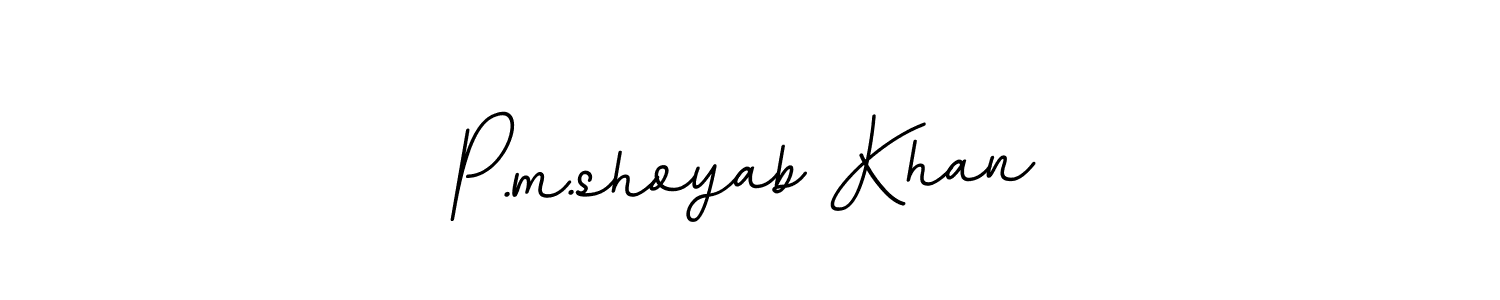 You can use this online signature creator to create a handwritten signature for the name P.m.shoyab Khan. This is the best online autograph maker. P.m.shoyab Khan signature style 11 images and pictures png