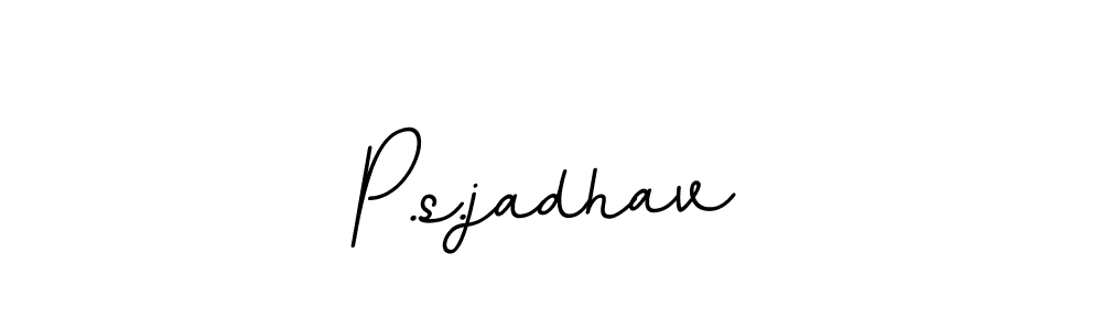 The best way (BallpointsItalic-DORy9) to make a short signature is to pick only two or three words in your name. The name P.s.jadhav include a total of six letters. For converting this name. P.s.jadhav signature style 11 images and pictures png