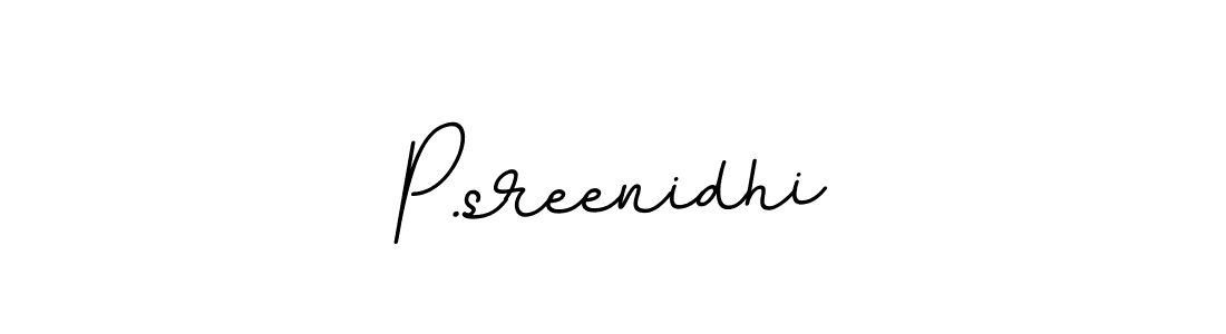 Use a signature maker to create a handwritten signature online. With this signature software, you can design (BallpointsItalic-DORy9) your own signature for name P.sreenidhi. P.sreenidhi signature style 11 images and pictures png