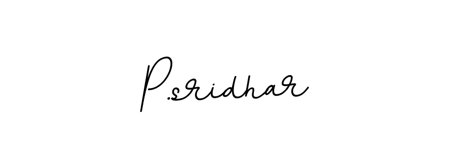 Create a beautiful signature design for name P.sridhar. With this signature (BallpointsItalic-DORy9) fonts, you can make a handwritten signature for free. P.sridhar signature style 11 images and pictures png