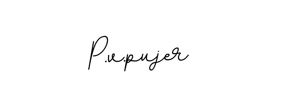 You should practise on your own different ways (BallpointsItalic-DORy9) to write your name (P.v.pujer) in signature. don't let someone else do it for you. P.v.pujer signature style 11 images and pictures png