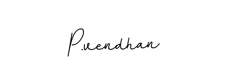 Use a signature maker to create a handwritten signature online. With this signature software, you can design (BallpointsItalic-DORy9) your own signature for name P.vendhan. P.vendhan signature style 11 images and pictures png