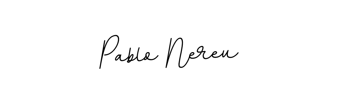 The best way (BallpointsItalic-DORy9) to make a short signature is to pick only two or three words in your name. The name Pablo Nereu include a total of six letters. For converting this name. Pablo Nereu signature style 11 images and pictures png