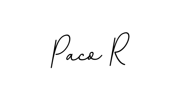 Design your own signature with our free online signature maker. With this signature software, you can create a handwritten (BallpointsItalic-DORy9) signature for name Paco R. Paco R signature style 11 images and pictures png