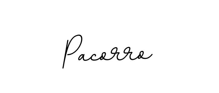 Use a signature maker to create a handwritten signature online. With this signature software, you can design (BallpointsItalic-DORy9) your own signature for name Pacorro. Pacorro signature style 11 images and pictures png