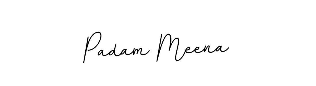 How to make Padam Meena name signature. Use BallpointsItalic-DORy9 style for creating short signs online. This is the latest handwritten sign. Padam Meena signature style 11 images and pictures png