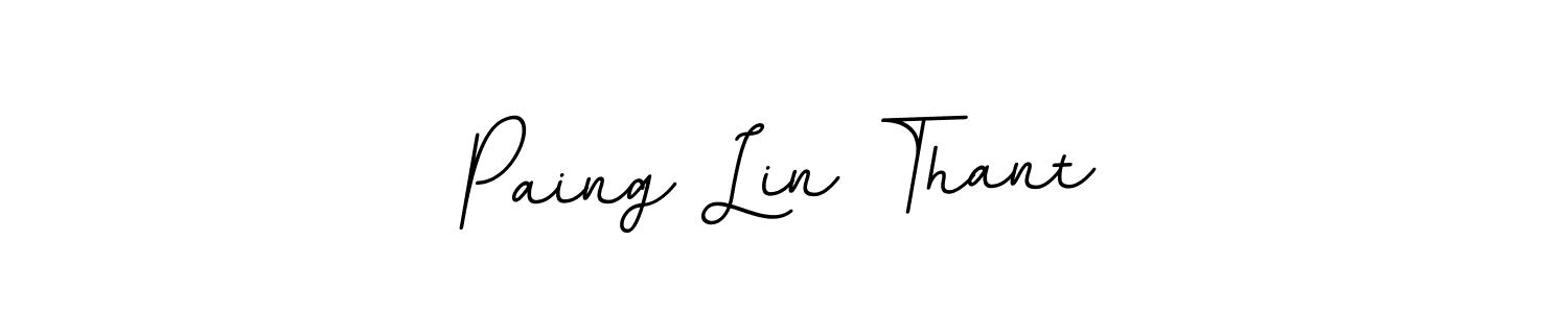 BallpointsItalic-DORy9 is a professional signature style that is perfect for those who want to add a touch of class to their signature. It is also a great choice for those who want to make their signature more unique. Get Paing Lin Thant name to fancy signature for free. Paing Lin Thant signature style 11 images and pictures png