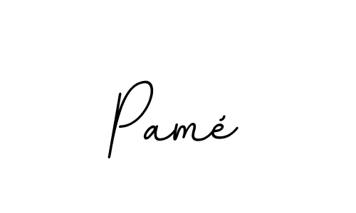 How to make Pamé name signature. Use BallpointsItalic-DORy9 style for creating short signs online. This is the latest handwritten sign. Pamé signature style 11 images and pictures png