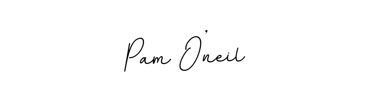 Use a signature maker to create a handwritten signature online. With this signature software, you can design (BallpointsItalic-DORy9) your own signature for name Pam O’neil. Pam O’neil signature style 11 images and pictures png