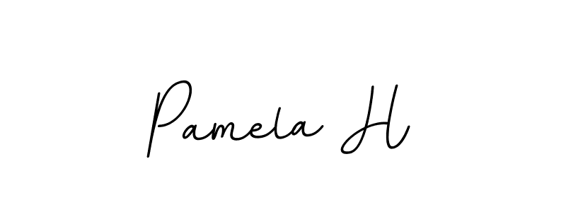 Use a signature maker to create a handwritten signature online. With this signature software, you can design (BallpointsItalic-DORy9) your own signature for name Pamela H. Pamela H signature style 11 images and pictures png