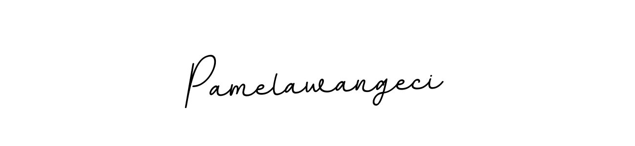 Use a signature maker to create a handwritten signature online. With this signature software, you can design (BallpointsItalic-DORy9) your own signature for name Pamelawangeci. Pamelawangeci signature style 11 images and pictures png