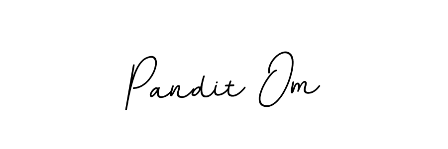 How to make Pandit Om name signature. Use BallpointsItalic-DORy9 style for creating short signs online. This is the latest handwritten sign. Pandit Om signature style 11 images and pictures png