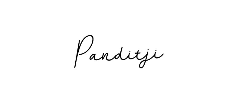 Design your own signature with our free online signature maker. With this signature software, you can create a handwritten (BallpointsItalic-DORy9) signature for name Panditji. Panditji signature style 11 images and pictures png