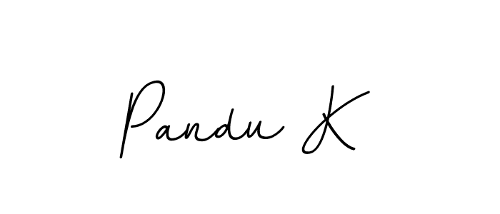 How to make Pandu K name signature. Use BallpointsItalic-DORy9 style for creating short signs online. This is the latest handwritten sign. Pandu K signature style 11 images and pictures png