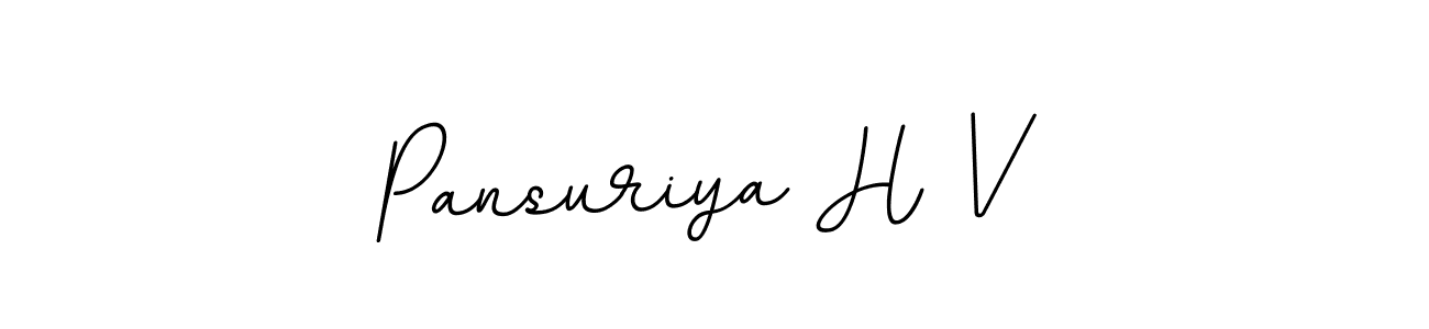 This is the best signature style for the Pansuriya H V name. Also you like these signature font (BallpointsItalic-DORy9). Mix name signature. Pansuriya H V signature style 11 images and pictures png
