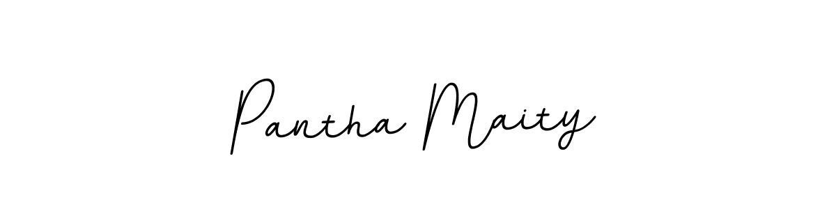 How to make Pantha Maity name signature. Use BallpointsItalic-DORy9 style for creating short signs online. This is the latest handwritten sign. Pantha Maity signature style 11 images and pictures png