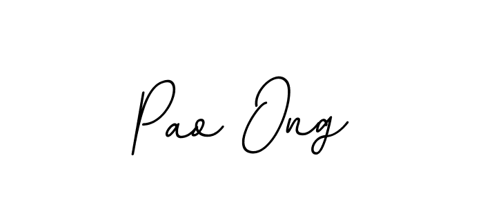 How to make Pao Ong name signature. Use BallpointsItalic-DORy9 style for creating short signs online. This is the latest handwritten sign. Pao Ong signature style 11 images and pictures png