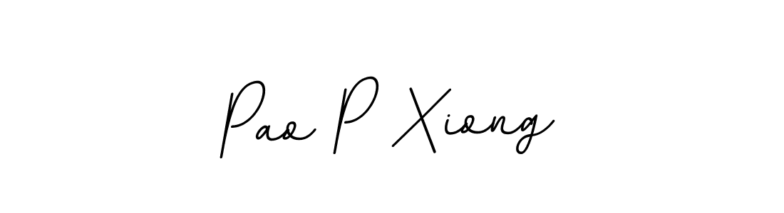 How to make Pao P Xiong name signature. Use BallpointsItalic-DORy9 style for creating short signs online. This is the latest handwritten sign. Pao P Xiong signature style 11 images and pictures png